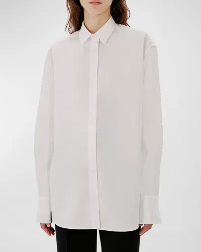 Another Tomorrow Oversized Men's-inspired Shirt In White