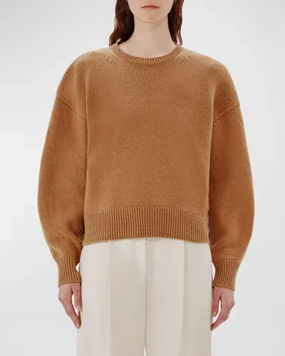 Another Tomorrow Recycled Cashmere Wool Sweatshirt In Camel