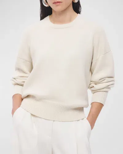 Another Tomorrow Recycled Cashmere Wool Sweatshirt In Ivory