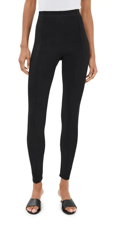 Another Tomorrow Seamed Leggings Black