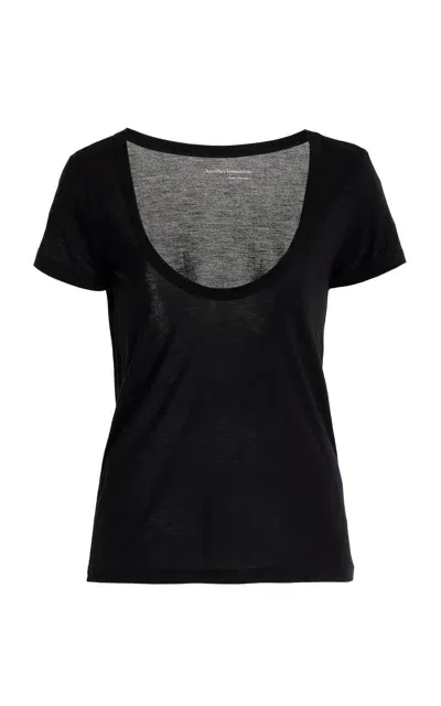 Another Tomorrow Stretch-jersey T-shirt In Black