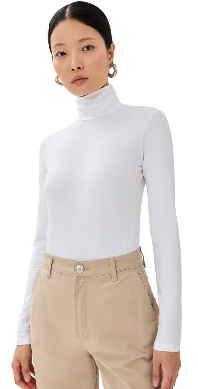 Another Tomorrow Turtleneck Bodysuit White