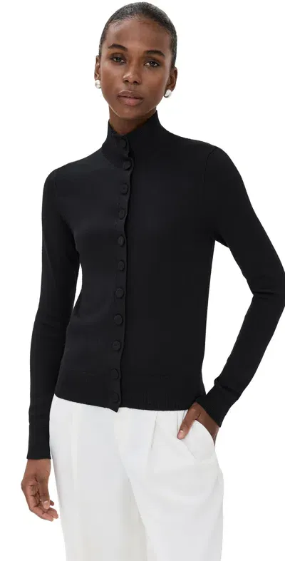 Another Tomorrow Turtleneck Cardigan Black