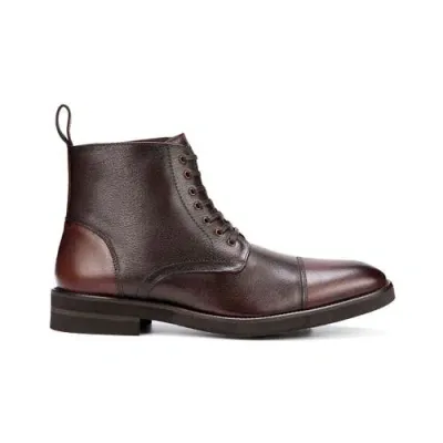 Anthony Veer James Lace-up Boot In Chocolate Brown Burnished