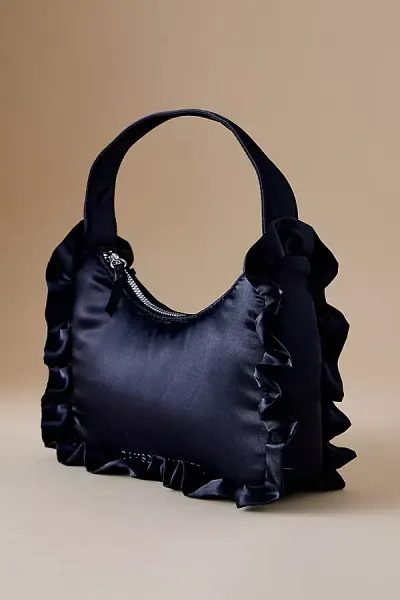 Anthropologie '90s Frill Shoulder Bag In Black