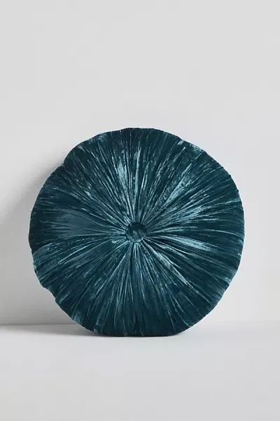 Anthropologie Cecily Velvet Pillow In Blue