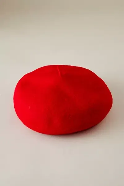 Anthropologie Classic Wool-blend Beret In Red