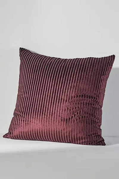 Anthropologie Fiora Ribbed Velvet Pillow In Purple