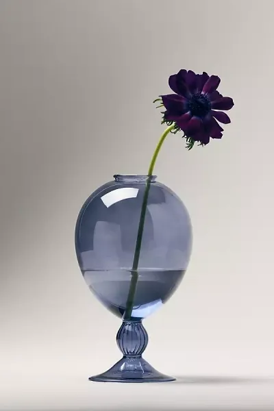 Anthropologie Lois Glass Vase In Blue