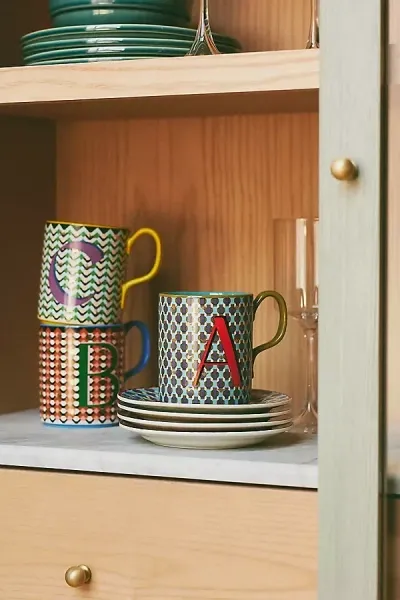 Anthropologie Parker Monogram Mug In Multi