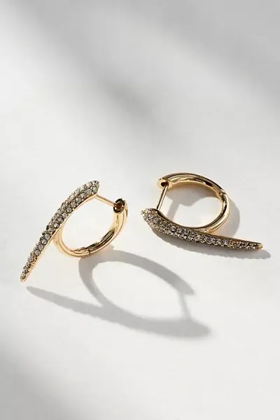 Anthropologie Rocker Hoop Earrings In Gold