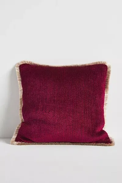 Anthropologie Valentina Washed Velvet Cushion In Pink