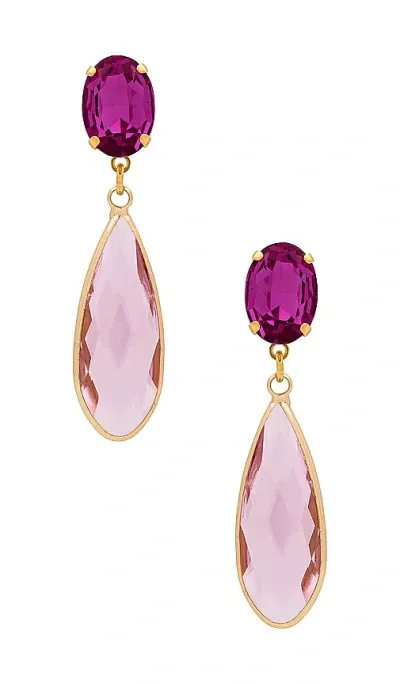 Anton Heunis Drops Earrings In Fuchsia Spectrum & Crystal