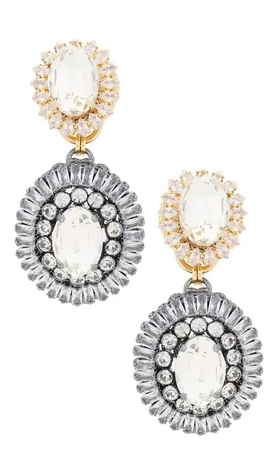 Anton Heunis Oval Disc Chandelier Earrings In Metallic Gold,metallic Silver