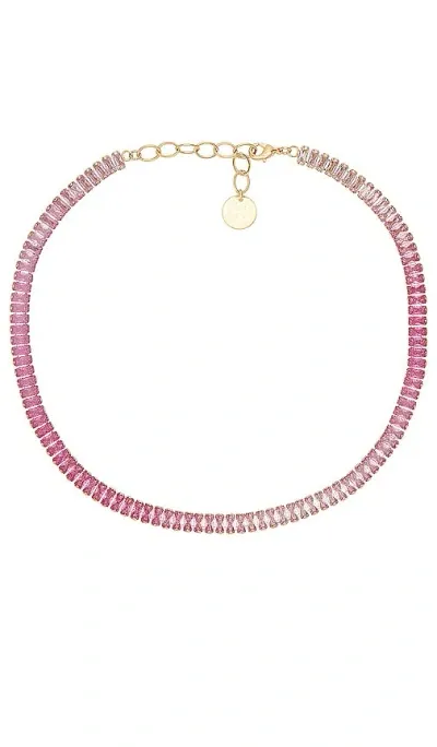 Anton Heunis Tennis Necklace With Graffiti Effect In Fuchsia Burst