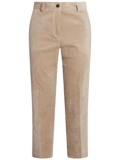 Antonelli Corduroy Straight Trousers In Neutrals