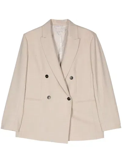 Antonelli Double-breasted Blazer In Neutrals