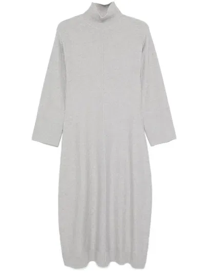 Antonelli Knitted Midi Dress In Gray