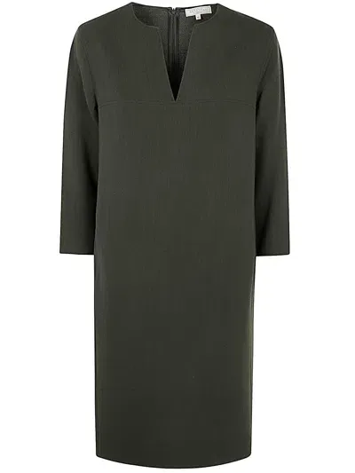 Antonelli Mark Tunic V Neck Dress In Green