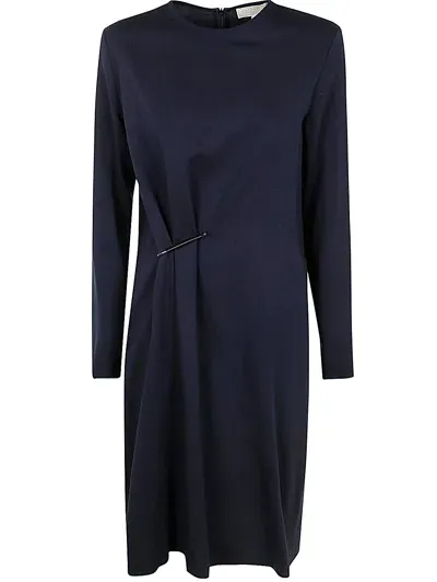 Antonelli Monza Tunic Dress With Brooch In Blue