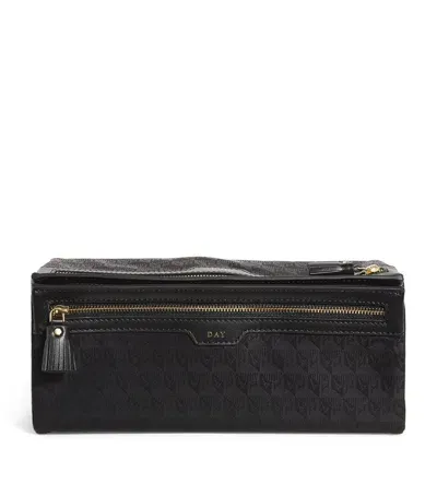 Anya Hindmarch Jacquard Night And Day Pouch In Black