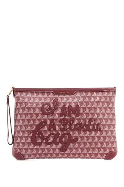 Anya Hindmarch Pochette I Am A Plastic Bag Motif In Pink