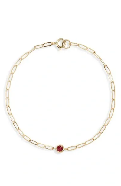 Anzie Bezel Pendant Bracelet In Red