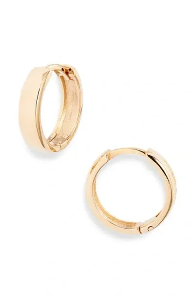 Anzie Classique Wide Huggie Hoop Earrings In Gold