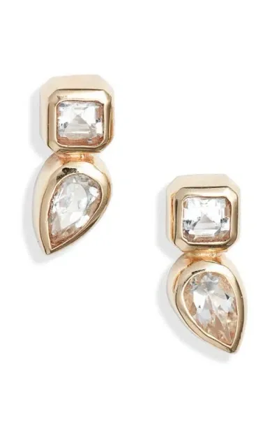 Anzie Cleo Jaeda Topaz Stud Earrings In Yellow Gold