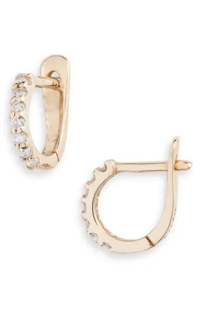 Anzie Cleo Pavé Diamond Huggie Hoop Earrings In Gold