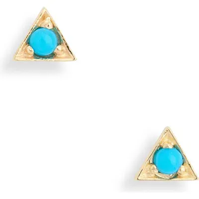 Anzie Cleo Triangle Stud Earrings In Gold