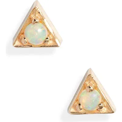 Anzie Cleo Triangle Stud Earrings In Metallic