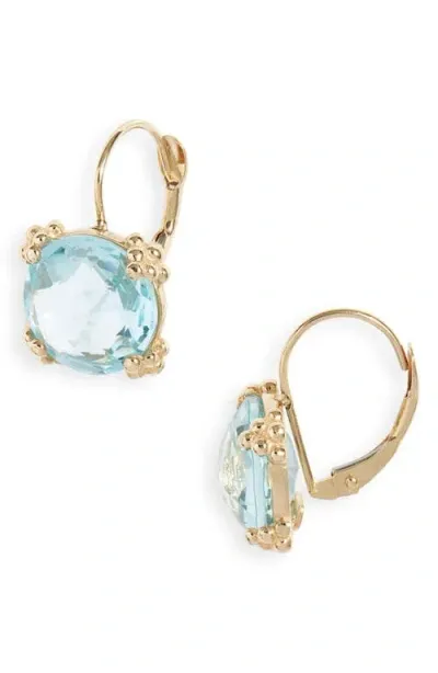 Anzie 14k Yellow Gold Dew Drop Cluster Earrings In Blue Topaz