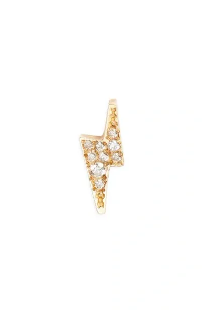 Anzie Single Lightning Bold Stud Earring In Gold