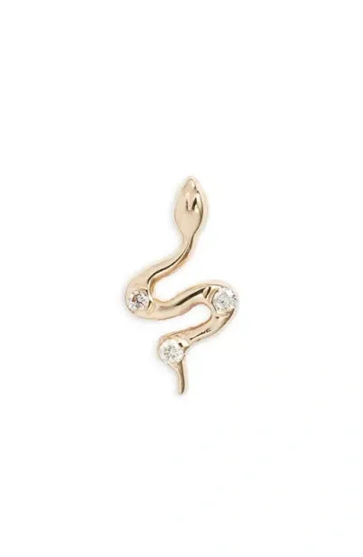 Anzie X Mel Soldera Single Snake Stud Earring In Gold