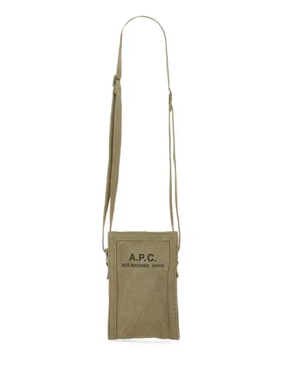 Apc A. P.c. Shoulder Bag With Logo In Brown