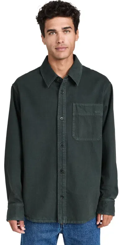 Apc A. P.c. Surchemise Basile Brodee Over Shirt Kaf In Green