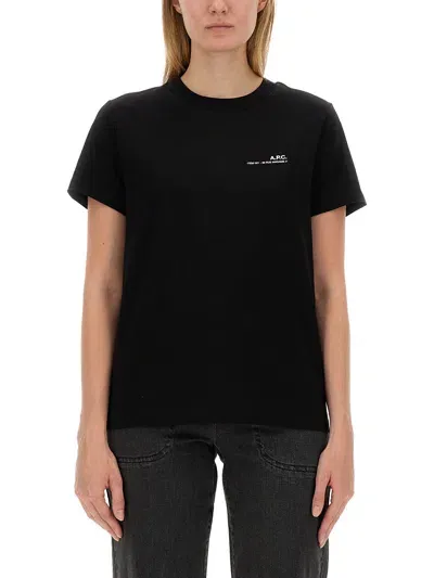 Apc A. P.c. T-shirt With Logo In Black