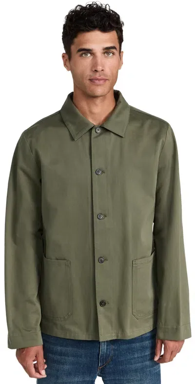 Apc A. P.c. Veste Kerlouan Logo Jacket Jac Military Khaki