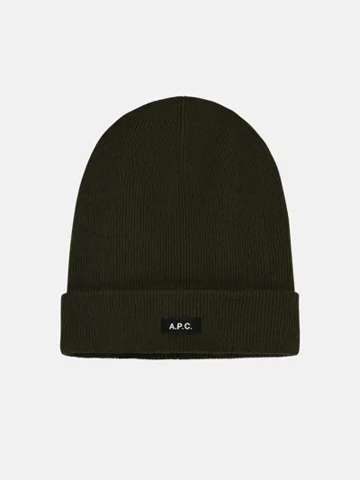 Apc 'autumn' Green Wool Beanie