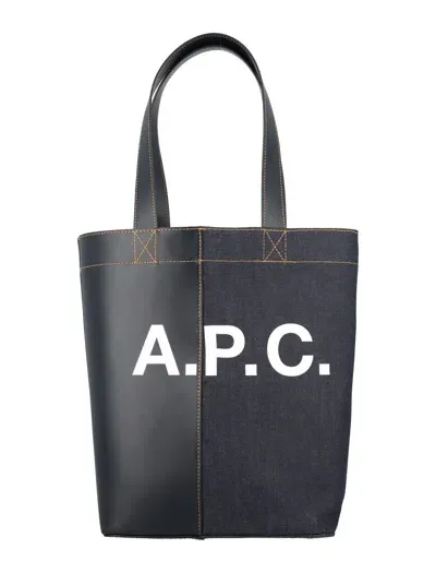 Apc Navy & Black Axel N/s Tote In Iak Dark Navy