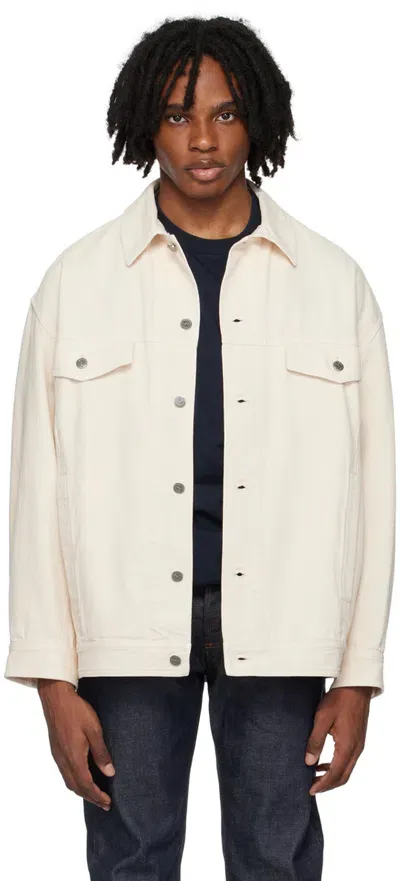 Apc Beige Elvis Denim Jacket In Aad Ecru