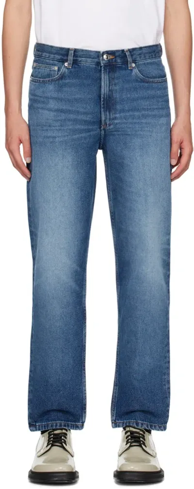 Apc Blue Martin Jeans In Ial Washed Indigo