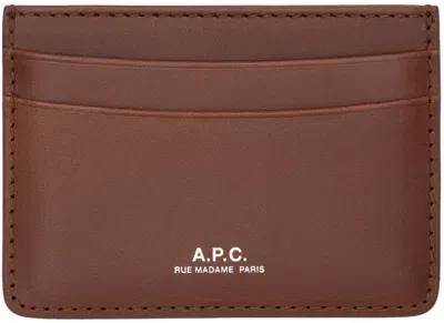 Apc Brown Andre Card Holder In Cad Hazelnut