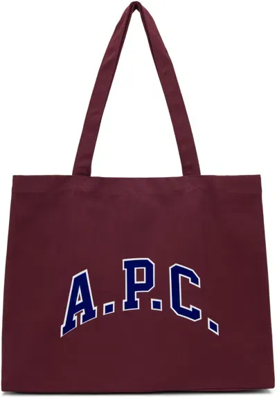 Apc Burgundy Shopping Diane University Tote In Gac Burgundy