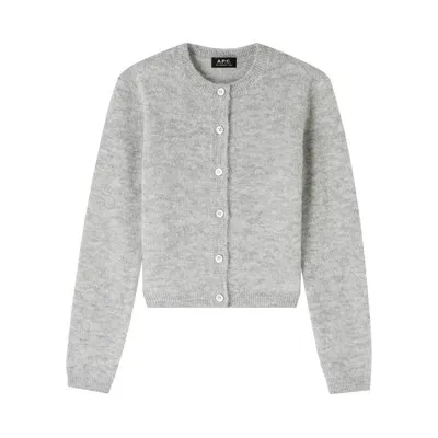 Apc Cardigan Millie In Plb Gris Clair Chine