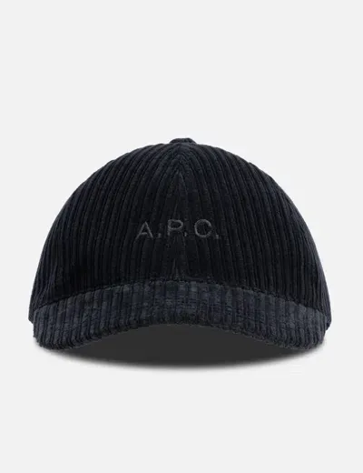 Apc Charlie Logo-embroidered Corduroy Cap In Black