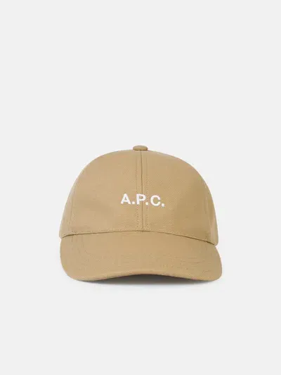 Apc 'charlie' Beige Cotton Cap