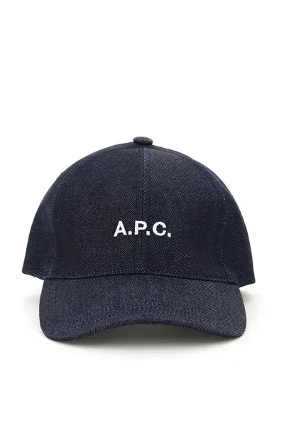 Apc A.p.c. Charlie Denim Baseball Cap In Blue