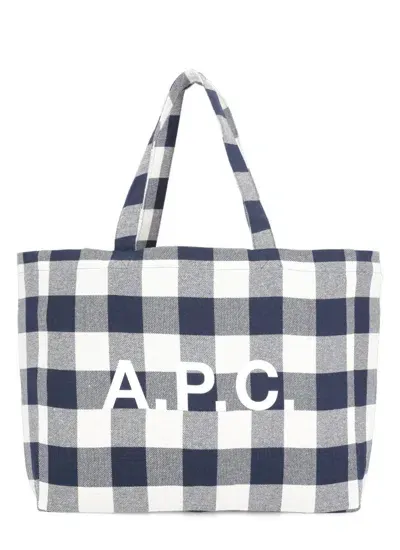 Apc A.p.c. Checked Large Tote Bag In Multi